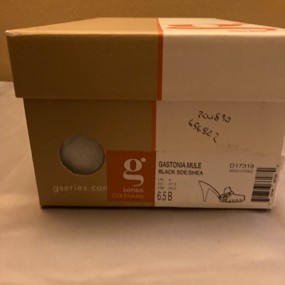 Delman Suede Leather Moccasin on Heel W/Tie, Pale Camel, Fur Lined Pump Sz 6.5B - Picture 8 of 8